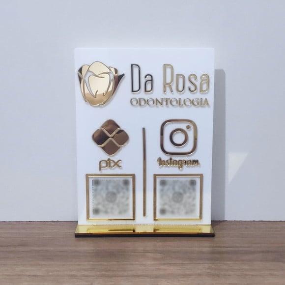 Placa Pix Insta Logo Qr Code Acrilico Espelhado