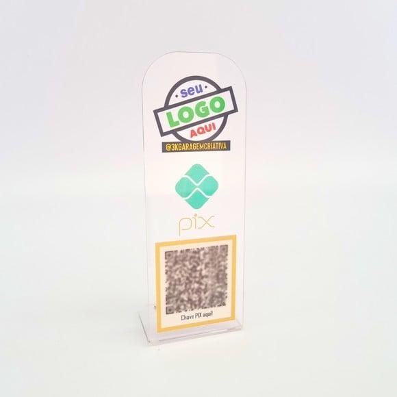 Placa Qr Code Acrilico Cristal Transparente Impressão Uv