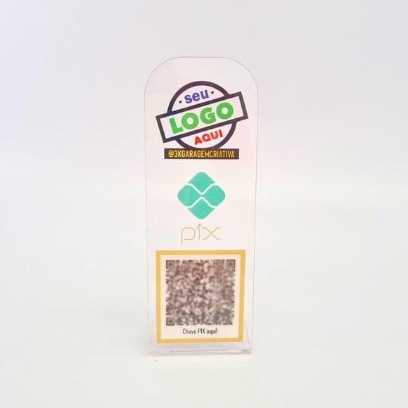 Placa Qr Code Acrilico Cristal Transparente Impressão Uv