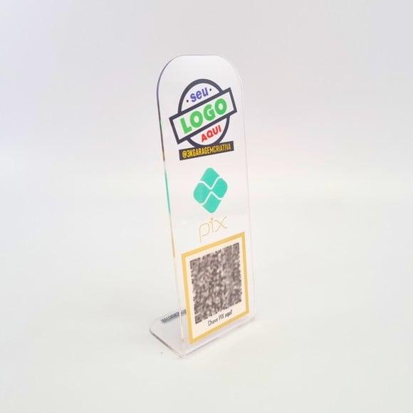 Placa Qr Code Acrilico Cristal Transparente Impressão Uv