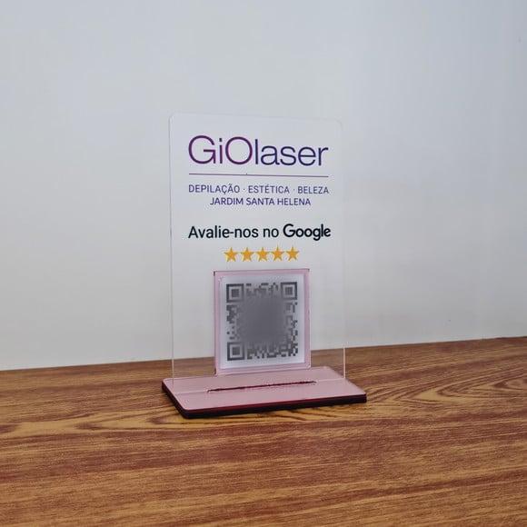Placa Qr Code Acrilico Espelhado Pix Instagram Wifi Logo