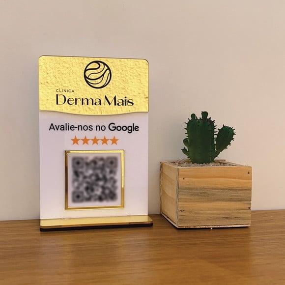 Placa Qr Code Acrilico Espelhado Pix Instagram Wifi Logo