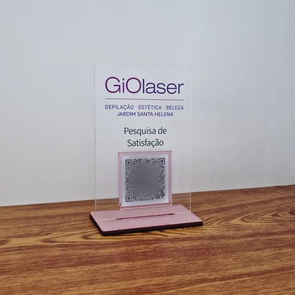 Placa Qr Code Acrilico Espelhado Pix Instagram Wifi Logo