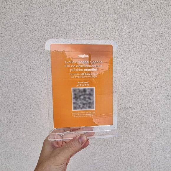 Placa Acrilico Qr Code Avaliação do Google com Logo