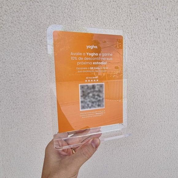 Placa Acrilico Qr Code Avaliação do Google com Logo
