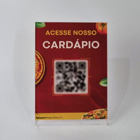 Mini Plaquinha para Cardápio Acrilico Qr Code + Brinde Pix