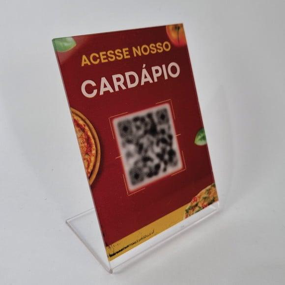 Mini Plaquinha para Cardápio Acrilico Qr Code + Brinde Pix