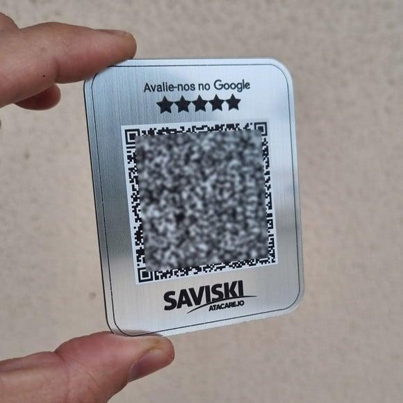 Cartão Adesivo Qr Code Personalizado Abs Escovado com Logo