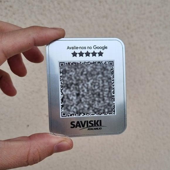 Cartão Adesivo Qr Code Personalizado Abs Escovado com Logo
