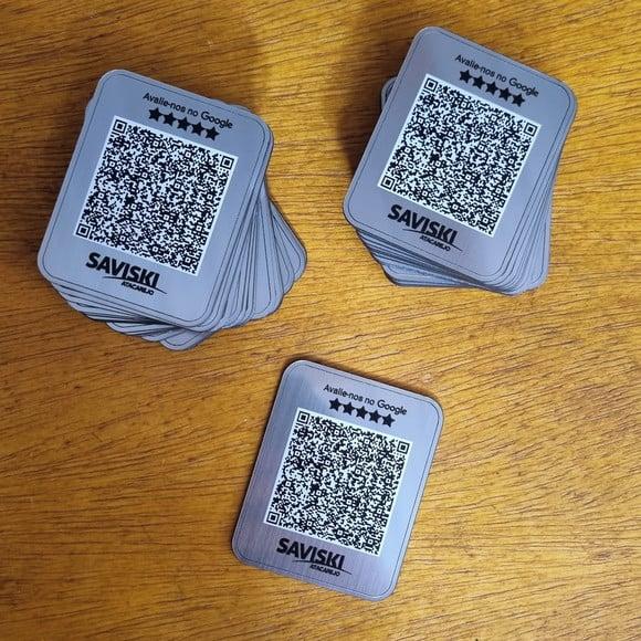 Cartão Adesivo Qr Code Personalizado Abs Escovado com Logo