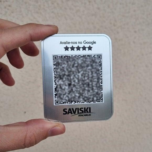 Cartão Adesivo Qr Code Personalizado Abs Escovado com Logo