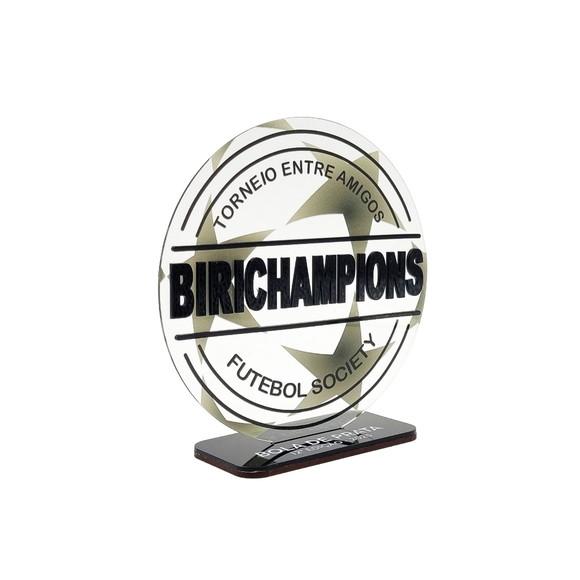 Trofeu Acrilico Bola de Ouro Dupla Camada Personalizado 15cm