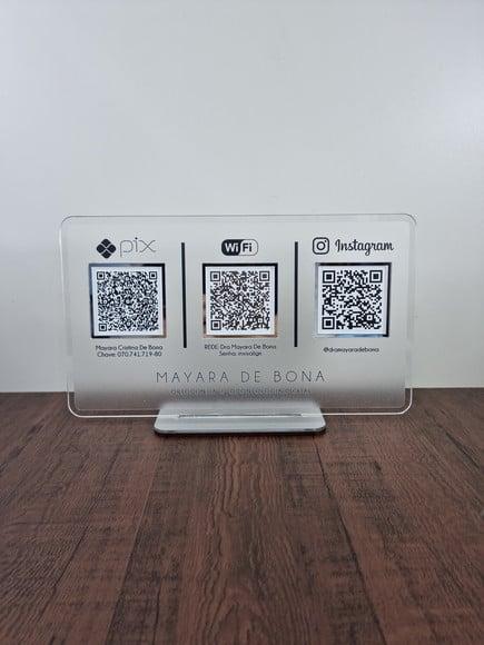 Placa de Mesa em Acrílico 28x15cm