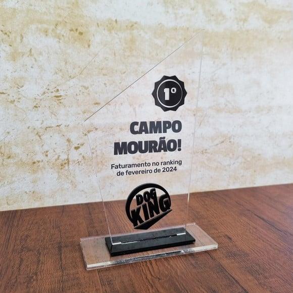 Trofeu Acrilico Personalizado Mensão Honrosa Luxo
