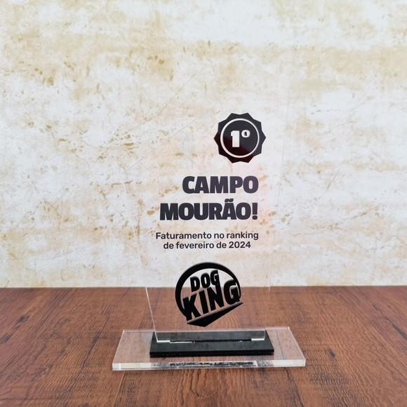 Trofeu Acrilico Personalizado Mensão Honrosa Luxo