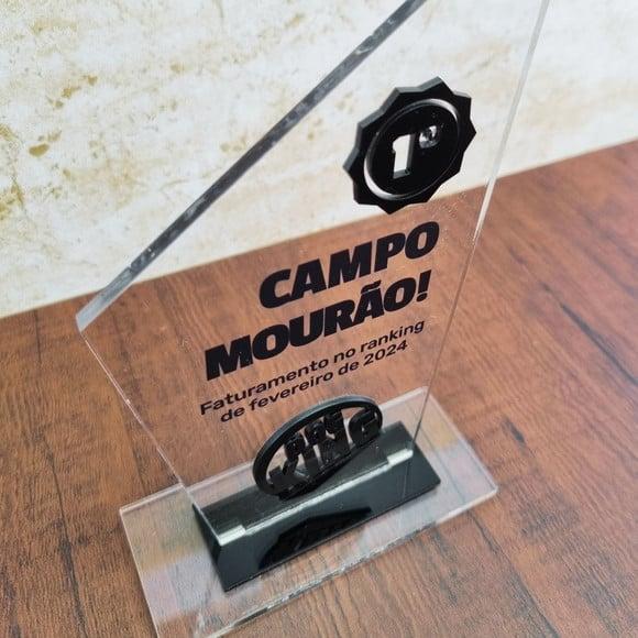Trofeu Acrilico Personalizado Mensão Honrosa Luxo