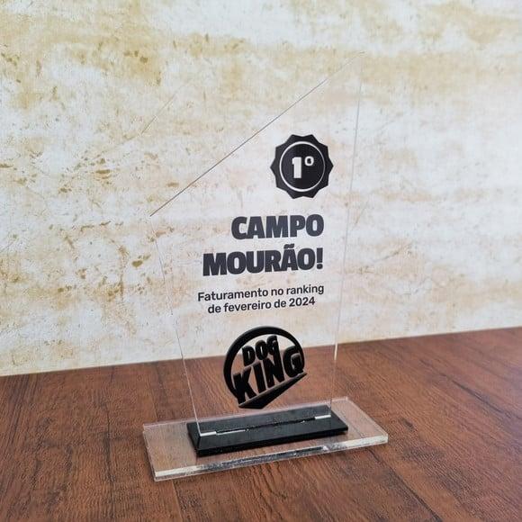Trofeu Acrilico Personalizado Mensão Honrosa Luxo