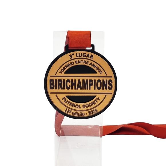 Medalha em Acrilico Espelhado Dupla Camada 76x73mm Premium