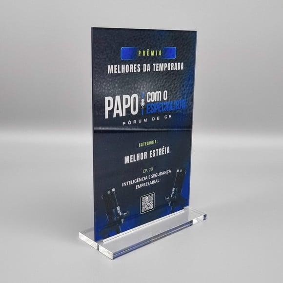 Placa Homenagem Premio Acrilico Impressão Uv Color 10x15cm