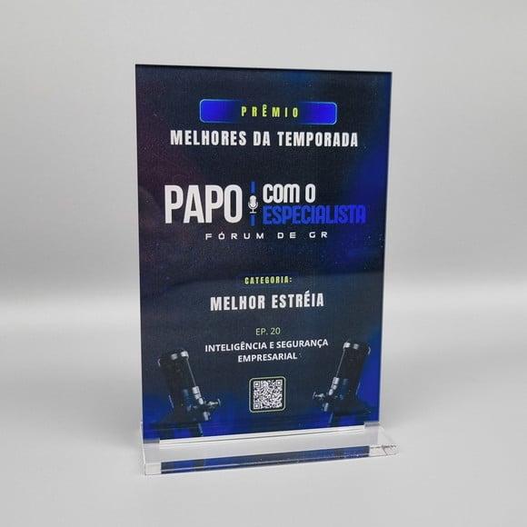 Placa Homenagem Premio Acrilico Impressão Uv Color 10x15cm