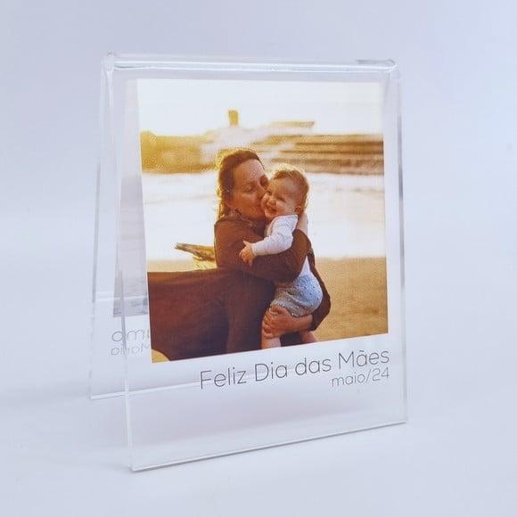 Lembrancinha Dia das Mâes Porta Retrato Duo Polaroid Cristal
