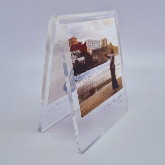 Lembrancinha Dia das Mâes Porta Retrato Duo Polaroid Cristal