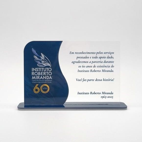 Placa Homenagem Acrilico Triplo Relevo Personalizada