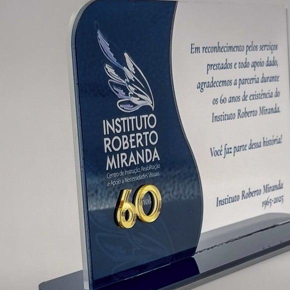 Placa Homenagem Acrilico Triplo Relevo Personalizada