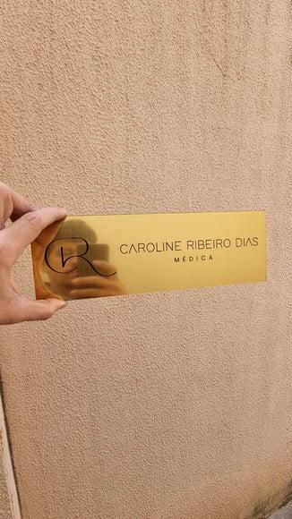 Placa Acrílico Identificação Porta Logo Abs Escovado 30x10cm