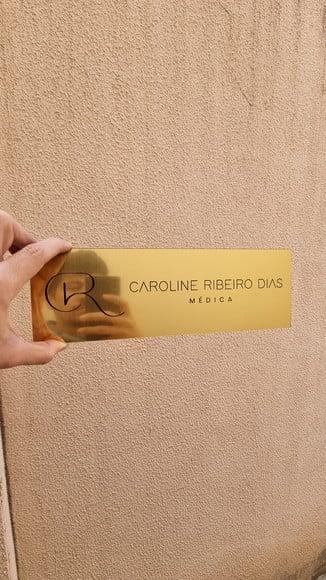 Placa Acrílico Identificação Porta Logo Abs Escovado 30x10cm