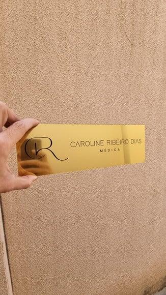 Placa Acrílico Identificação Porta Logo Abs Escovado 30x10cm