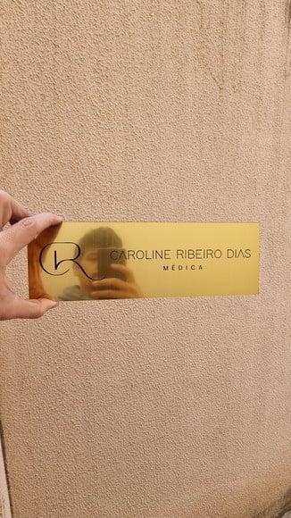 Placa Acrílico Identificação Porta Logo Abs Escovado 30x10cm