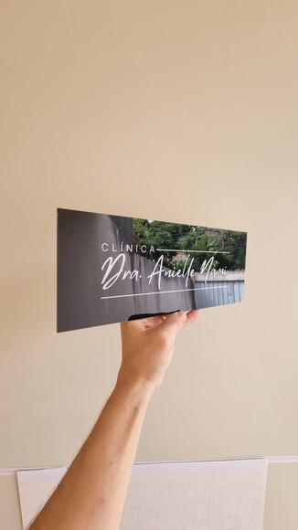 Placa Acrílico Identificação Porta Logo Impressão Uv 30x12cm