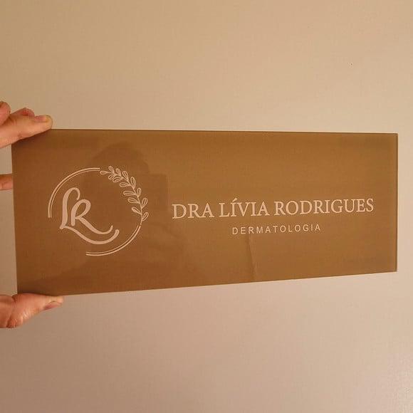 Placa Acrílico Identificação Porta Logo Impressão Uv 30x12cm