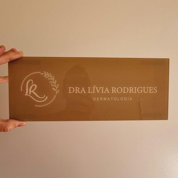 Placa Acrílico Identificação Porta Logo Impressão Uv 30x12cm