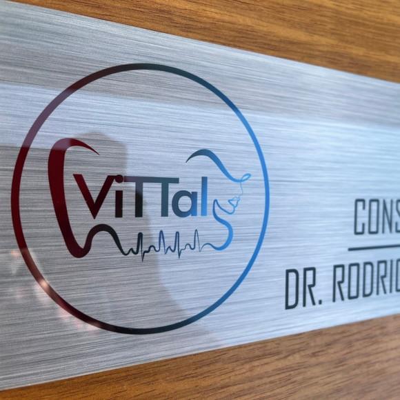 Placa Acrílico Identificação Porta Logo Impressão Uv 30x12cm