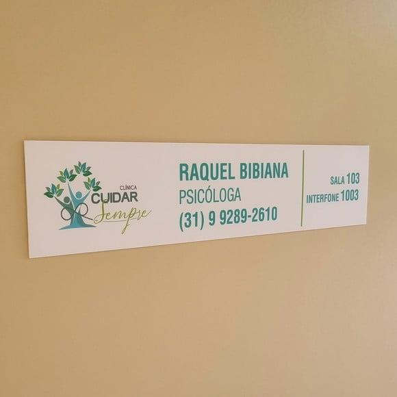Placa Acrílico Identificação Porta Logo Impressão Uv 45x10cm