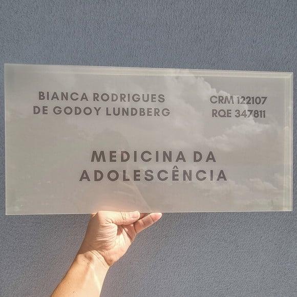 Placa Acrílico Identificação Porta Logo Impressão Uv 40x20cm