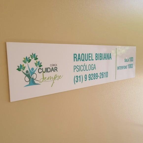 Placa Acrílico Identificação Porta Logo Impressão Uv 45x10cm
