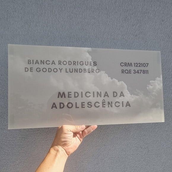 Placa Acrílico Identificação Porta Logo Impressão Uv 40x20cm
