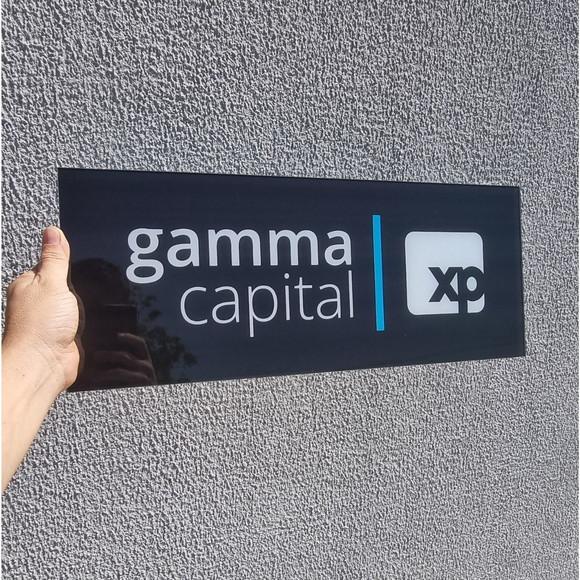 Placa Acrílico Identificação Porta Logo Impressão Uv 50x20cm