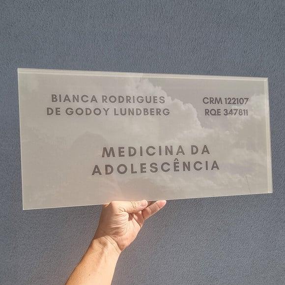 Placa Acrílico Identificação Porta Logo Impressão Uv 50x25cm