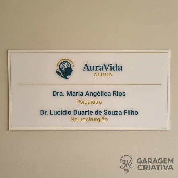 Placa Acrílico Identificação Porta Logo Impressão Uv 60x30cm