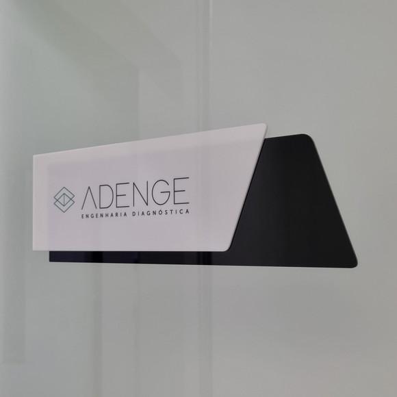 Placa Acrílico Porta Logo Impressão Uv 30x10cm Mod Topazio