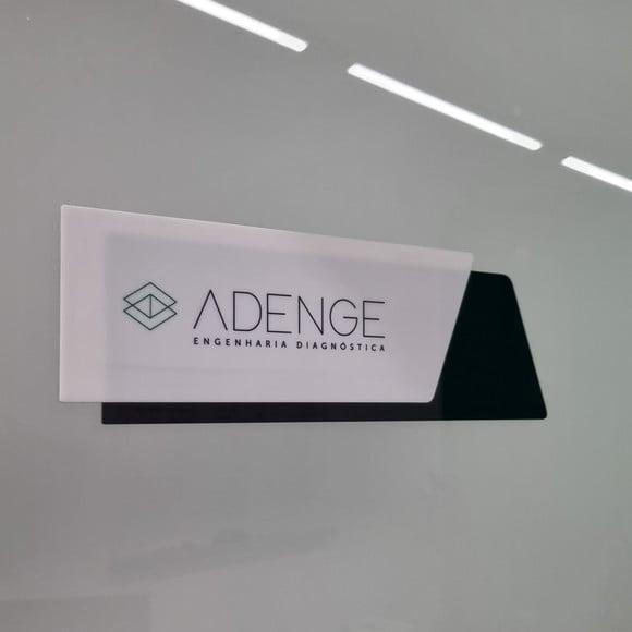 Placa Acrílico Porta Logo Impressão Uv 30x10cm Mod Topazio