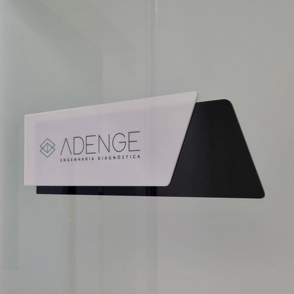 Placa Acrílico Porta Logo Impressão Uv 30x10cm Mod Topazio