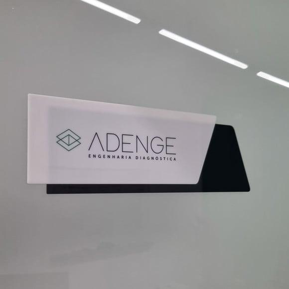 Placa Acrílico Porta Logo Impressão Uv 30x10cm Mod Topazio