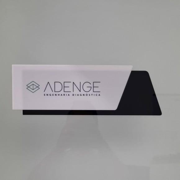 Placa Acrílico Porta Logo Impressão Uv 30x10cm Mod Topazio