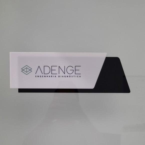 Placa Acrílico Porta Logo Impressão Uv 30x10cm Mod Topazio