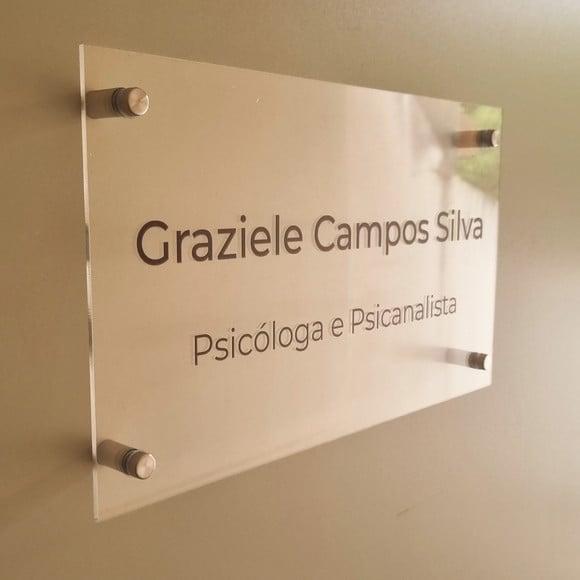 Placa Acrílico Porta Logo Impressão Uv com Espaçador 35x20cm